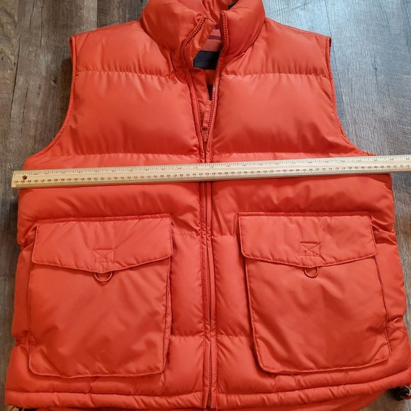 St Johns Bay Orange Puffer Vest Jacket Size MEDIUM Back to the Future Zipper / S - Picture 6 of 8